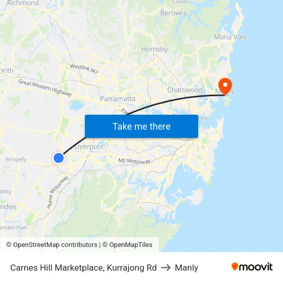 Carnes Hill Marketplace, Kurrajong Rd to Manly map