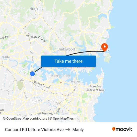 Concord Rd before Victoria Ave to Manly map