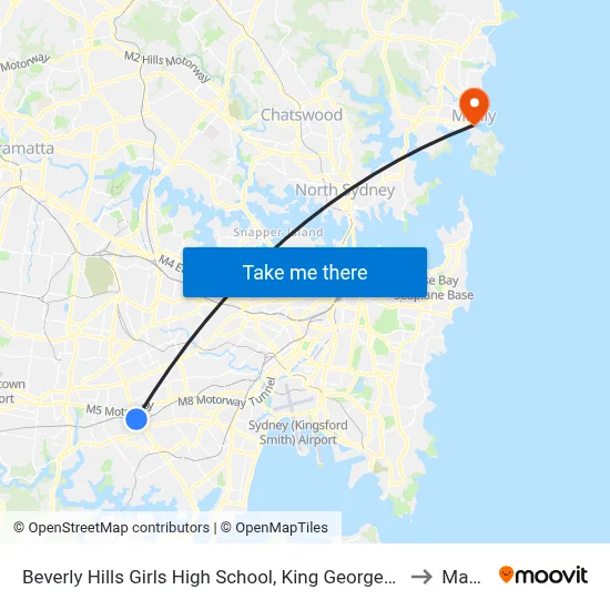 Beverly Hills Girls High School, King Georges Rd to Manly map