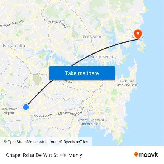 Chapel Rd at De Witt St to Manly map