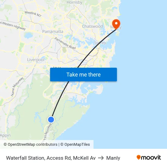 Waterfall Station, Access Rd, McKell Av to Manly map
