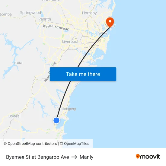 Byamee St at Bangaroo Ave to Manly map