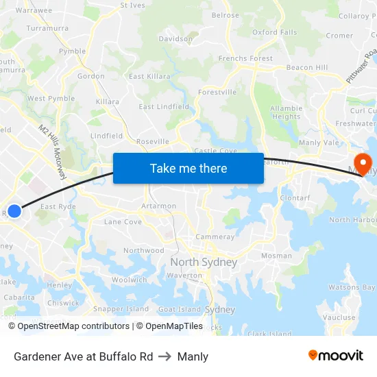 Gardener Ave at Buffalo Rd to Manly map