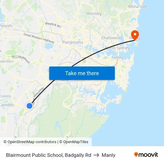 Blairmount Public School, Badgally Rd to Manly map