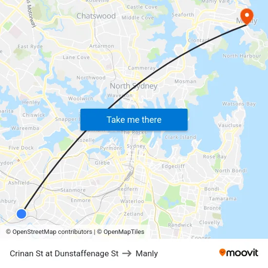 Crinan St at Dunstaffenage St to Manly map