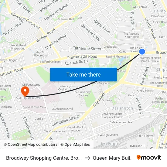 Broadway Shopping Centre, Broadway to Queen Mary Building map