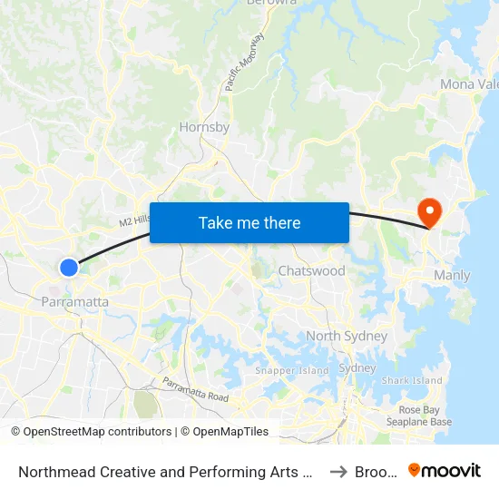Northmead Creative and Performing Arts High School, Fletcher St to Brookvale map