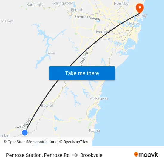 Penrose Station, Penrose Rd to Brookvale map