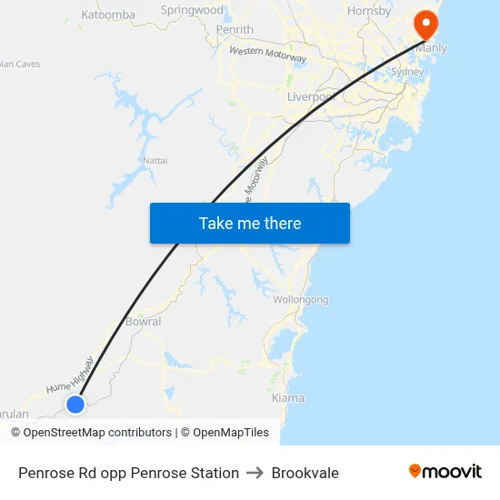 Penrose Rd opp Penrose Station to Brookvale map