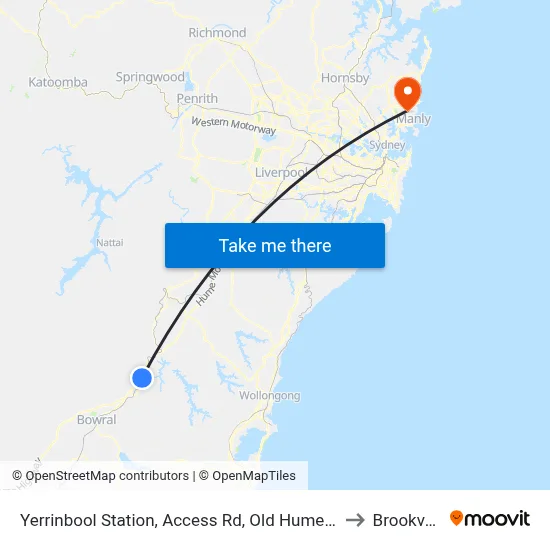 Yerrinbool Station, Access Rd, Old Hume Hwy to Brookvale map