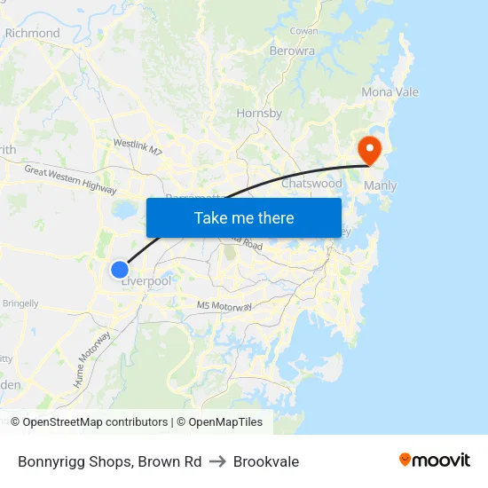 Bonnyrigg Shops, Brown Rd to Brookvale map