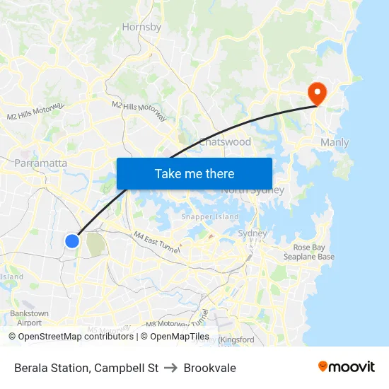Berala Station, Campbell St to Brookvale map