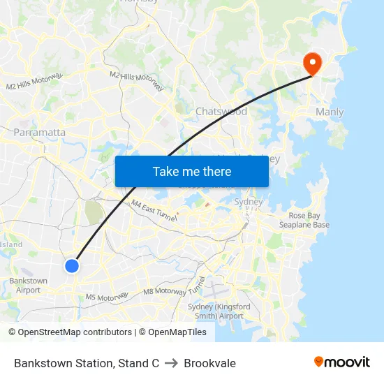 Bankstown Station, Stand C to Brookvale map