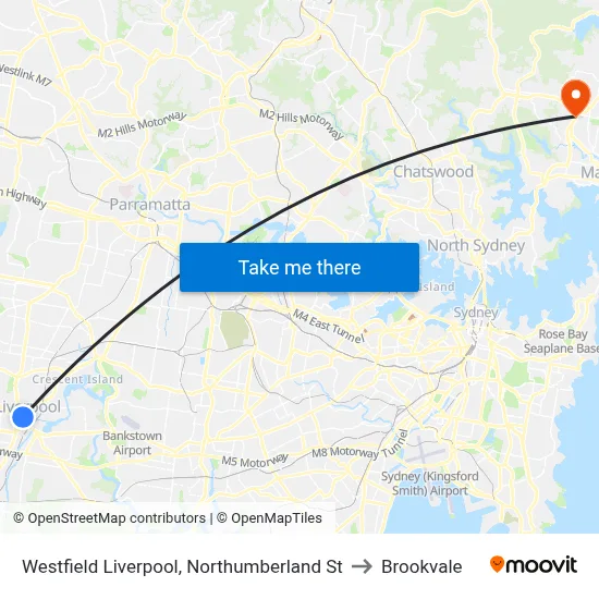 Westfield Liverpool, Northumberland St to Brookvale map