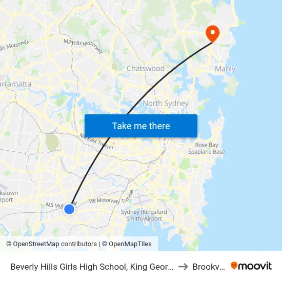 Beverly Hills Girls High School, King Georges Rd to Brookvale map