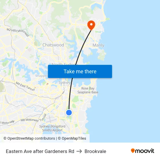 Eastern Ave after Gardeners Rd to Brookvale map