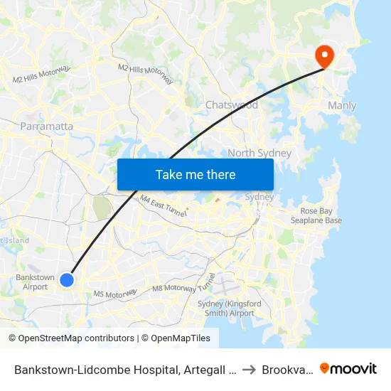 Bankstown-Lidcombe Hospital, Artegall St to Brookvale map
