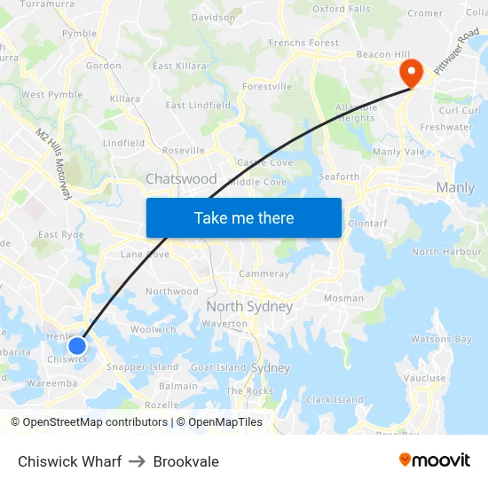 Chiswick Wharf to Brookvale map