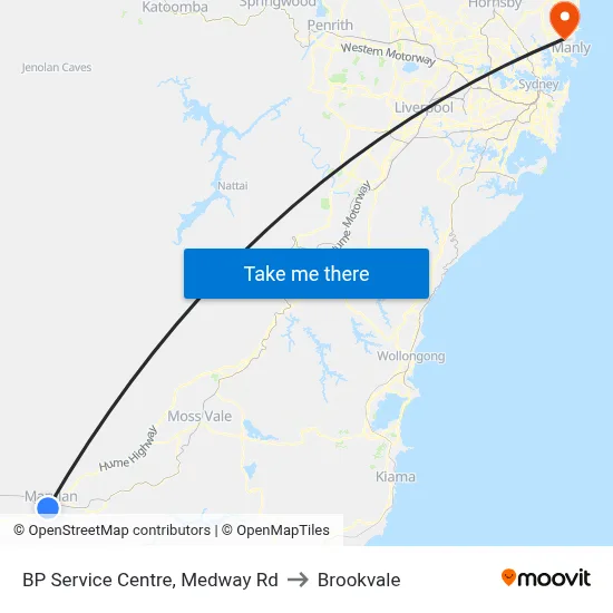BP Service Centre, Medway Rd to Brookvale map