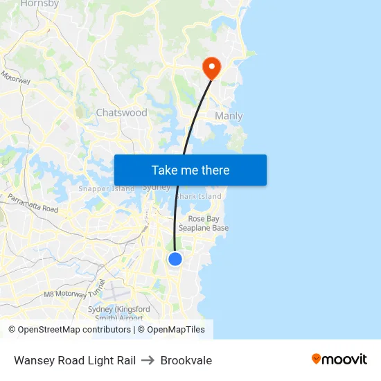 Wansey Road Light Rail to Brookvale map