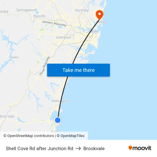 Shell Cove Rd after Junction Rd to Brookvale map