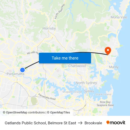 Oatlands Public School, Belmore St East to Brookvale map