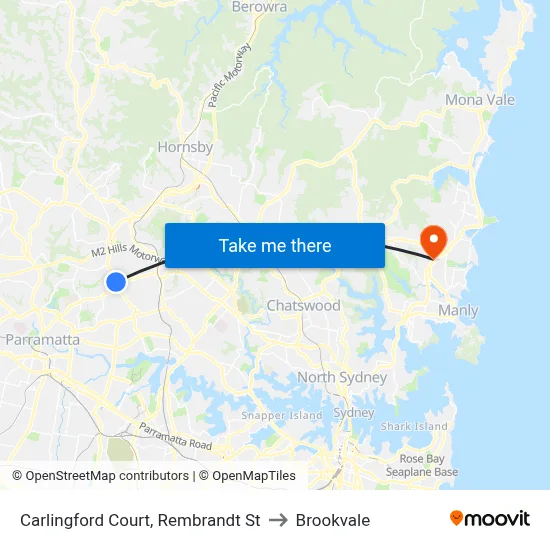 Carlingford Court, Rembrandt St to Brookvale map
