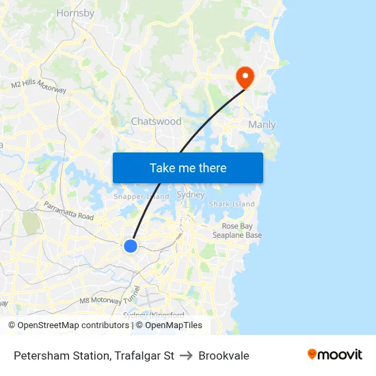 Petersham Station, Trafalgar St to Brookvale map