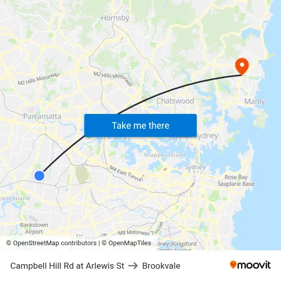 Campbell Hill Rd at Arlewis St to Brookvale map