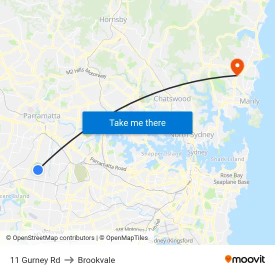 11 Gurney Rd to Brookvale map