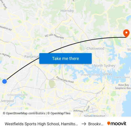 Westfields Sports High School, Hamilton Rd to Brookvale map
