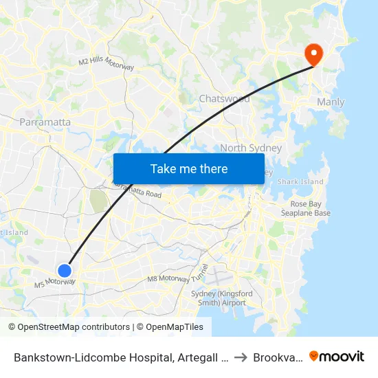 Bankstown-Lidcombe Hospital, Artegall St to Brookvale map