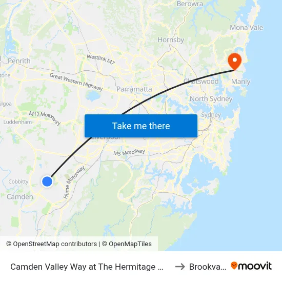 Camden Valley Way at The Hermitage Way to Brookvale map