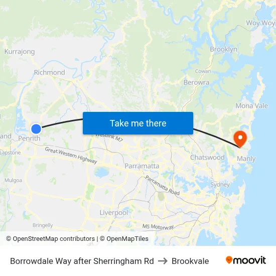 Borrowdale Way after Sherringham Rd to Brookvale map