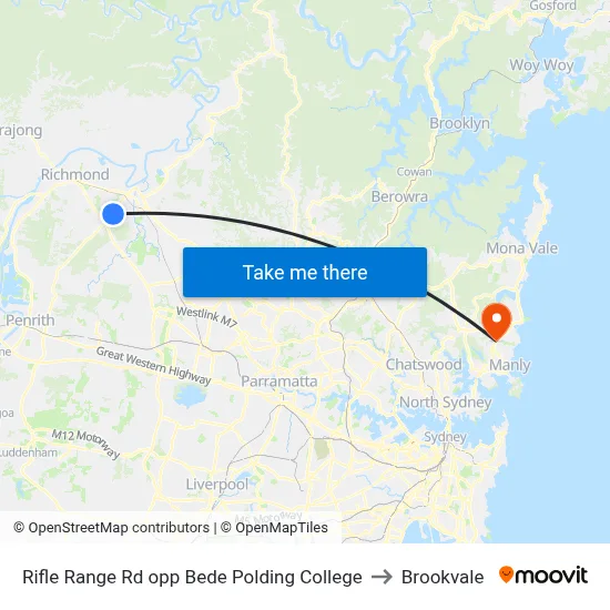 Rifle Range Rd opp Bede Polding College to Brookvale map