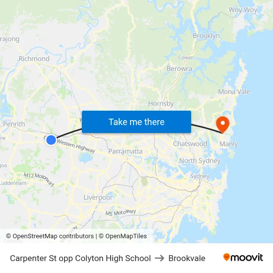 Carpenter St opp Colyton High School to Brookvale map