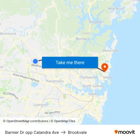 Barnier Dr opp Calandra Ave to Brookvale map