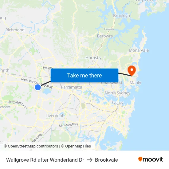 Wallgrove Rd after Wonderland Dr to Brookvale map