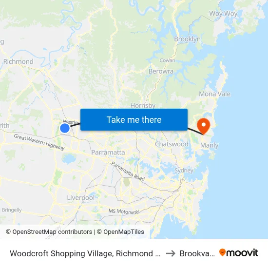 Woodcroft Shopping Village, Richmond Rd to Brookvale map