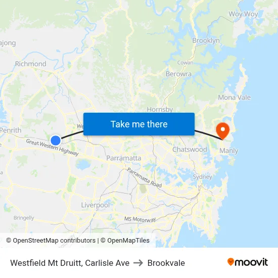Westfield Mt Druitt, Carlisle Ave to Brookvale map