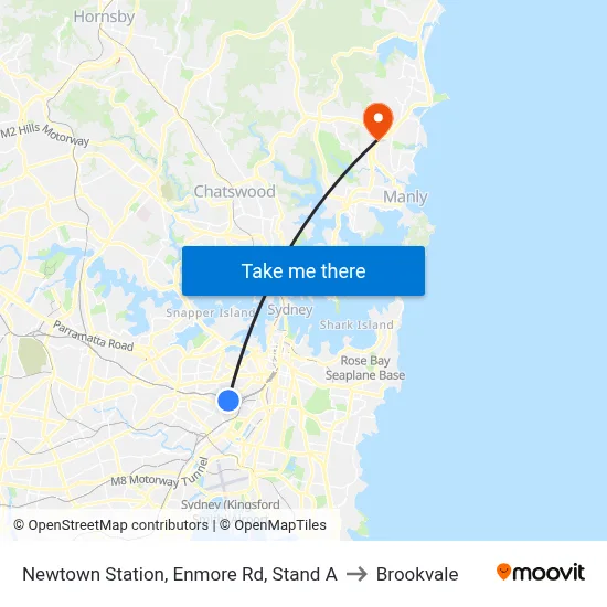 Newtown Station, Enmore Rd, Stand A to Brookvale map