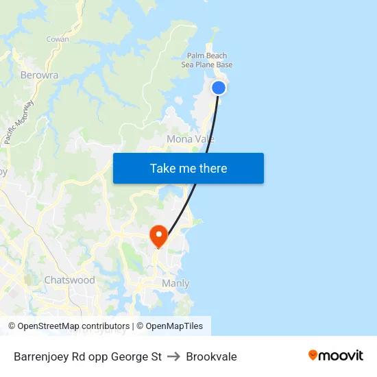 Barrenjoey Rd opp George St to Brookvale map