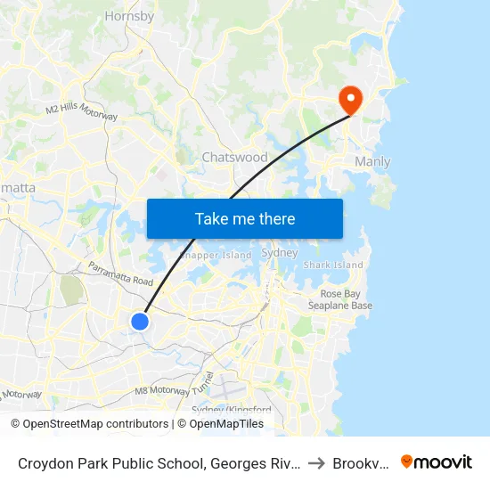 Croydon Park Public School, Georges River Rd to Brookvale map