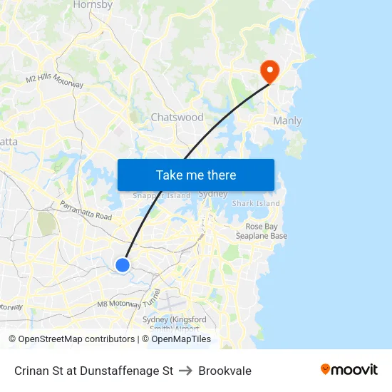 Crinan St at Dunstaffenage St to Brookvale map