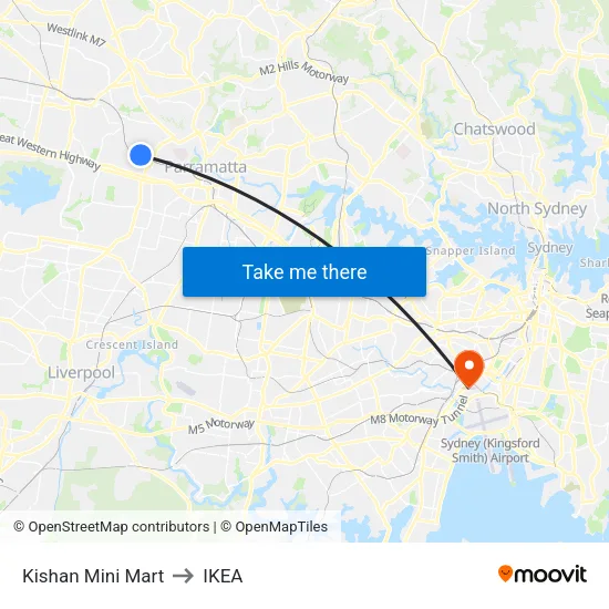 Kishan Mini Mart to IKEA map