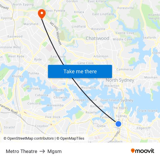 Metro Theatre to Mgsm map