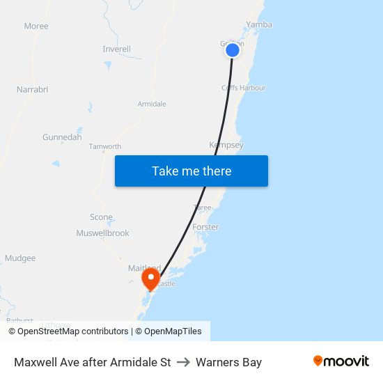 Maxwell Ave after Armidale St to Warners Bay map