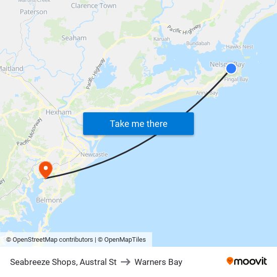 Seabreeze Shops, Austral St to Warners Bay map