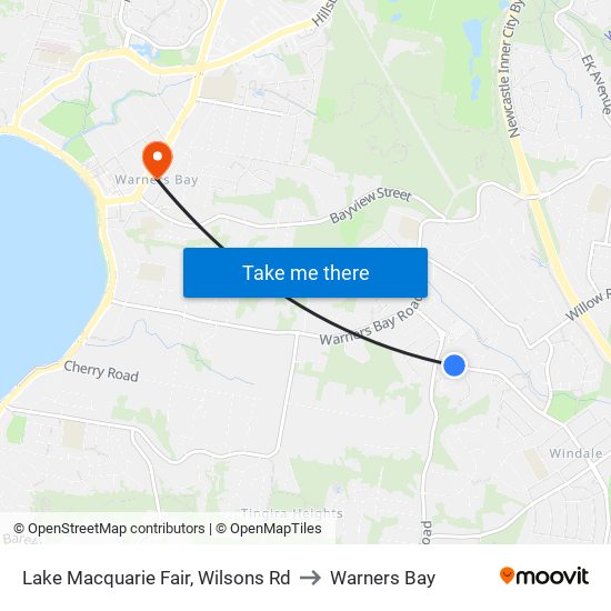 Lake Macquarie Fair, Wilsons Rd to Warners Bay map