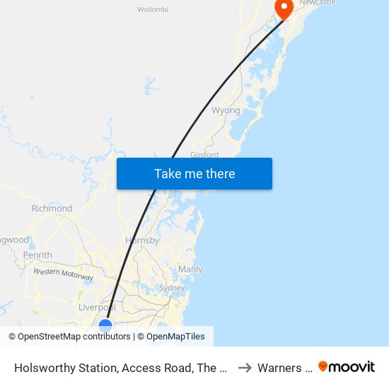 Holsworthy Station, Access Road, The Boulevarde to Warners Bay map